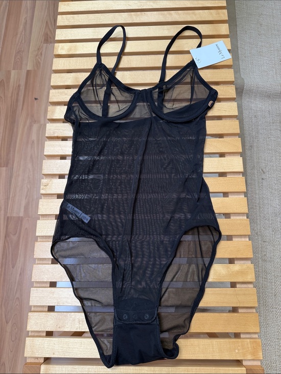 Le Mystere Other - Le Mystere Modern Mesh Sheer Black Mesh Bodysuit with Underwire